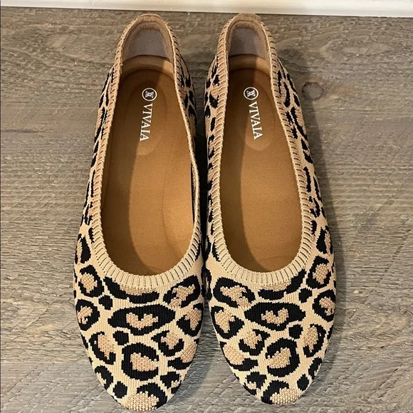 Vivaia Pointed-Toe Ballet Flats Dark Leopard Size EU 40 US 9 - Picture 13 of 13